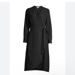 Women's Long Sleeve Faux Wrap Dress